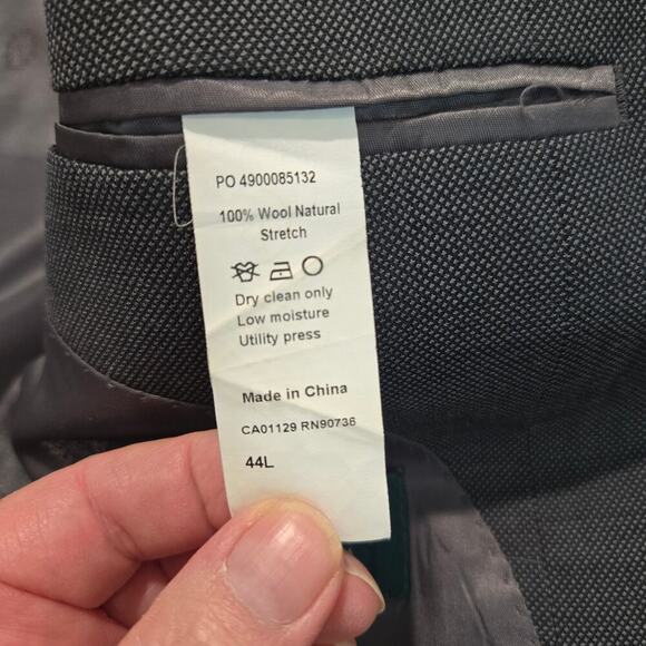 Lauren Ralph Lauren 100% Wool Blazer Sports Coat Men's 44L Stretch Dark Gray - Picture 12 of 15